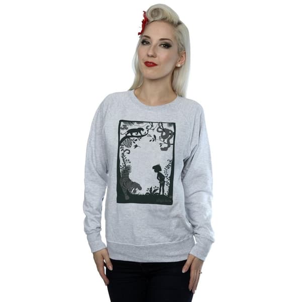 Disney Dam/Tjej Djungelboken Silhuett Affisch Sweatshirt