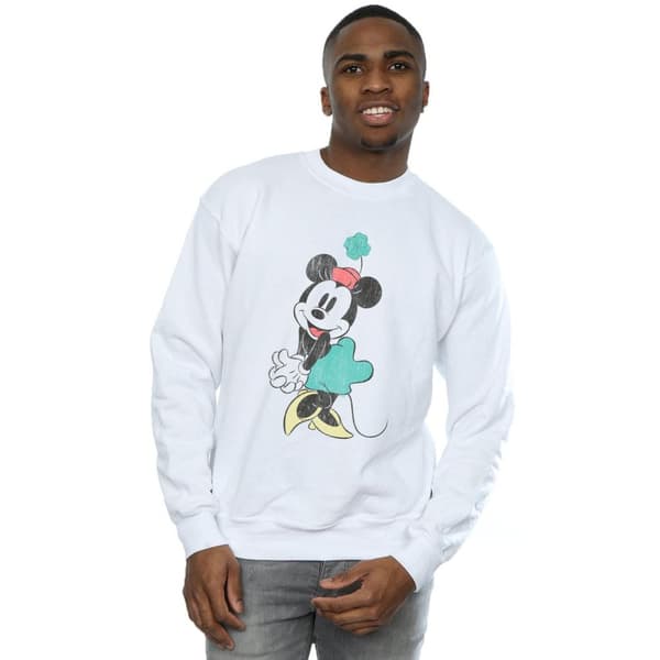 Disney Mens Minnie Mouse Shamrock Hat Sweatshirt