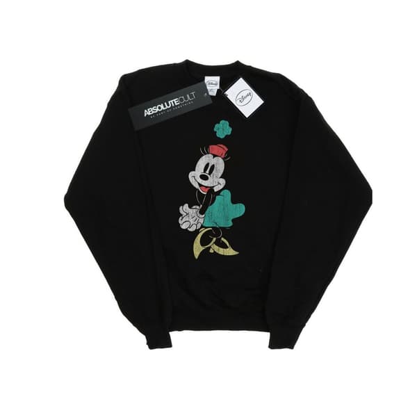 Disney Mens Minnie Mouse Shamrock Hat Sweatshirt Black 5XL
