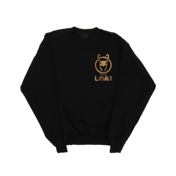 Marvel Mens Loki Horn Logo Faux Pocket Sweatshirt