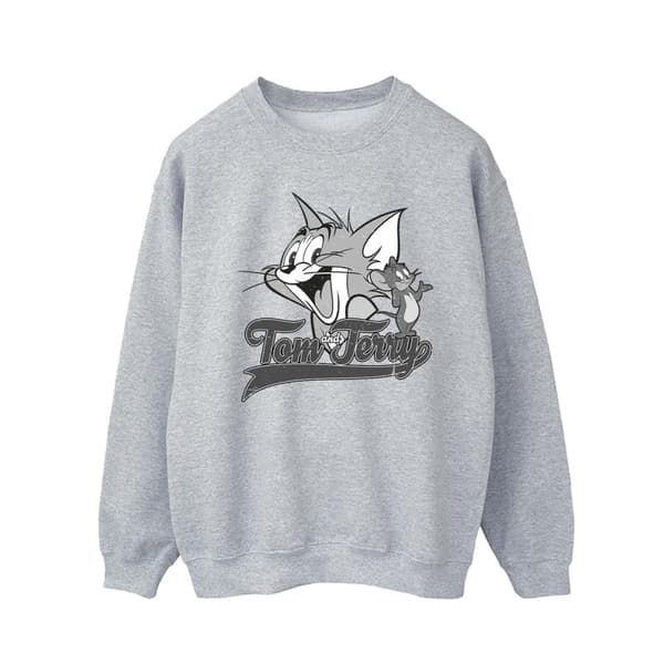 Tom And Jerry Mens Greyscale Square Sweatshirt