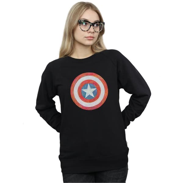 Marvel Sweatshirt med skissad sköld från Captain America - dam/dam