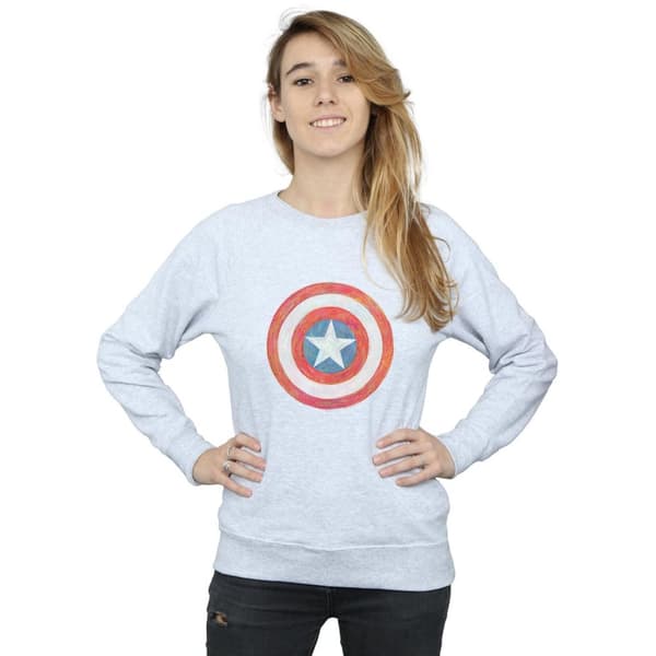 Marvel Womens/Ladies Captain America Sketched Shield Sweatshirt