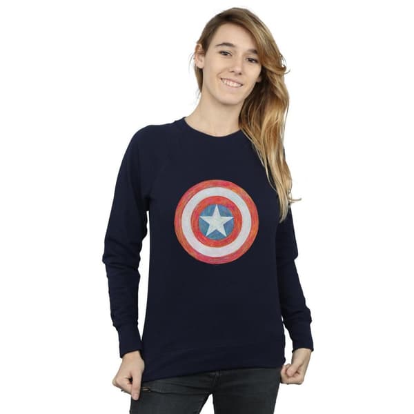 Marvel Sweatshirt med skissad sköld från Captain America - dam/dam