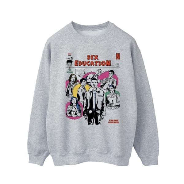Netflix Mens Sex Education Magazine Cover Sweatshirt Sports Grey S