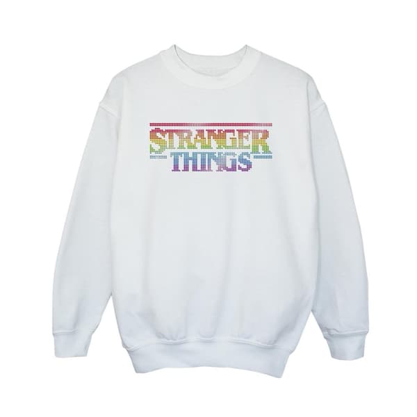 Netflix Boys Stranger Things Rainbow Dot Logo Sweatshirt