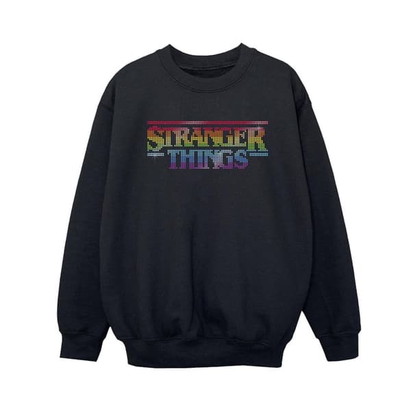 Netflix Boys Stranger Things Rainbow Dot Logo Sweatshirt