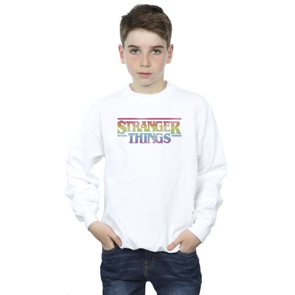 Netflix Boys Stranger Things Rainbow Dot Logo Sweatshirt
