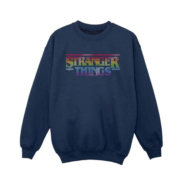 Netflix Boys Stranger Things Rainbow Dot Logo Sweatshirt