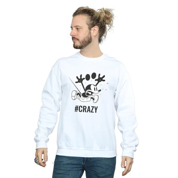 Disney Mens Musse Pigg #Crazy Sweatshirt