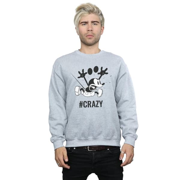 Disney Mens Musse Pigg #Crazy Sweatshirt
