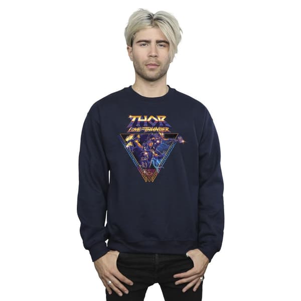 Marvel Mens Thor Love And Thunder Logo Triangle Sweatshirt