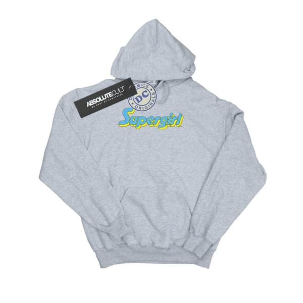 DC Comics Mens Supergirl Text Logo Hoodie