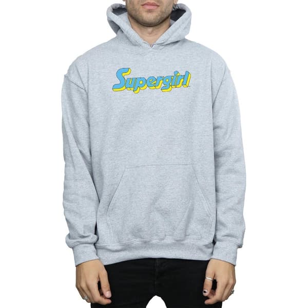 DC Comics Mens Supergirl Text Logo Hoodie