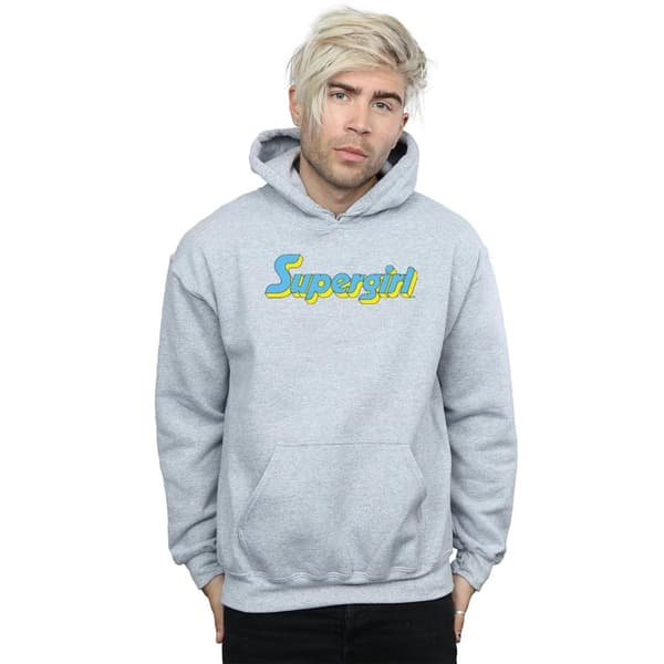 DC Comics Mens Supergirl Text Logo Hoodie