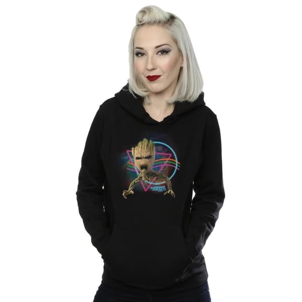 Marvel Womens/Ladies Guardians Of The Galaxy Neon Groot Hoodie