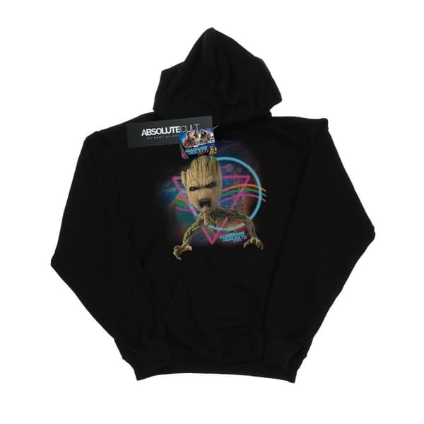 Marvel Womens/Ladies Guardians Of The Galaxy Neon Groot Hoodie Black M