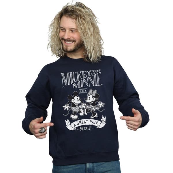 Disney Mens Mickey And Minnie Mouse Great Pair Sweatshirt