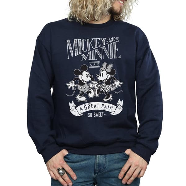 Disney Mens Mickey And Minnie Mouse Great Pair Sweatshirt