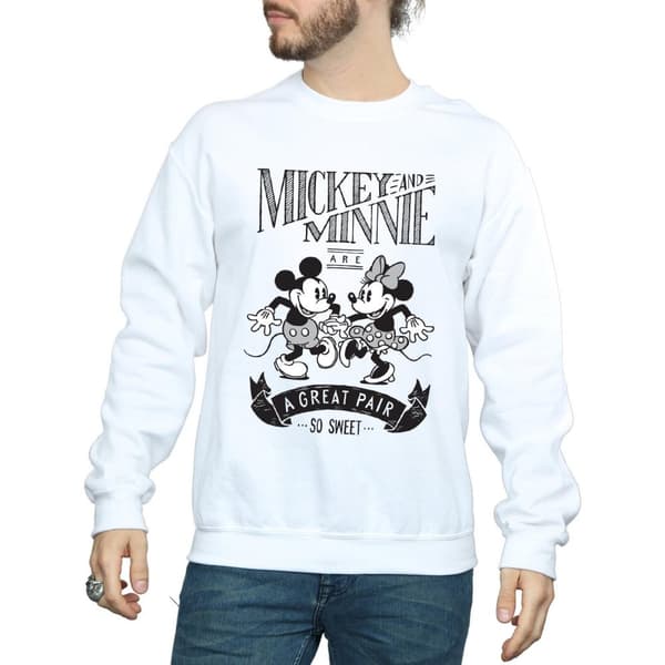 Disney Mens Mickey And Minnie Mouse Great Pair Sweatshirt