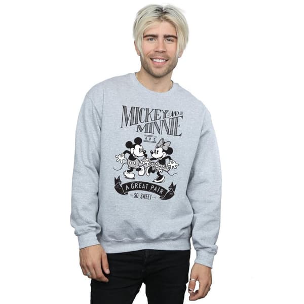 Disney Mens Mickey And Minnie Mouse Great Pair Sweatshirt
