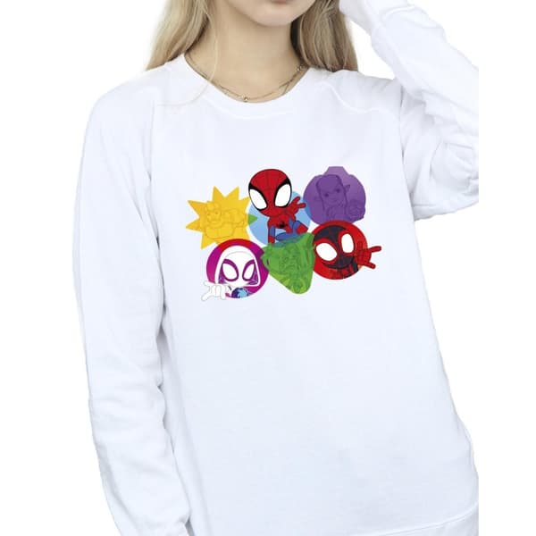 Marvel Womens/Ladies Spidey And His Amazing Friends Faces Sweatshirt