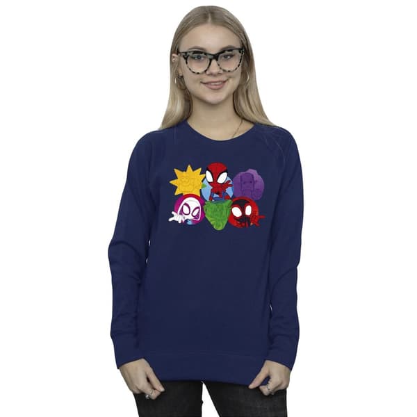 Marvel Womens/Ladies Spidey And His Amazing Friends Faces Sweatshirt