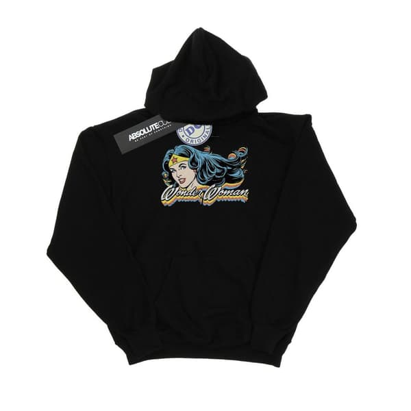 DC Comics Womens/Ladies Wonder Woman Smile Hoodie Black XXL