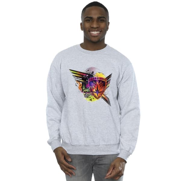 Marvel Mens Guardians Of The Galaxy Abstract Shield Chest Sweatshirt