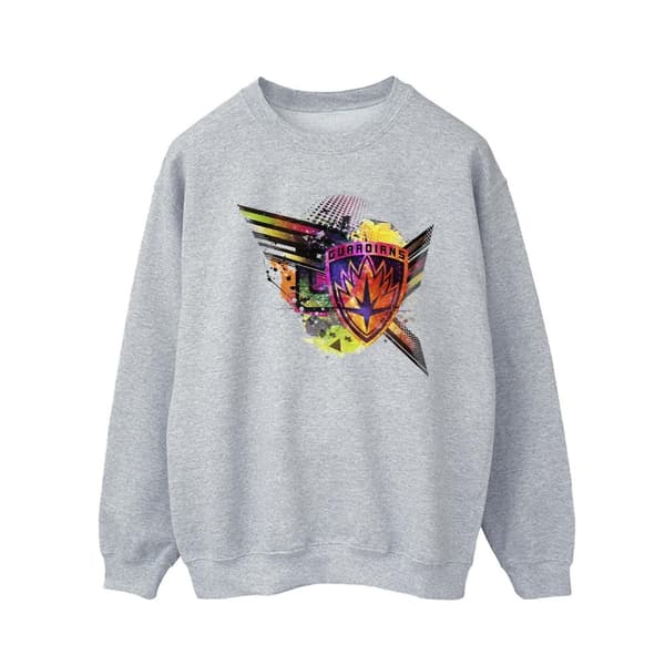 Marvel Mens Guardians Of The Galaxy Abstract Shield Chest Sweatshirt