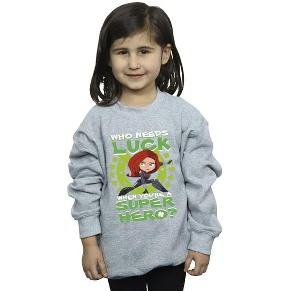 Marvel Girls St Patrick´s Day Black Widow Luck Sweatshirt