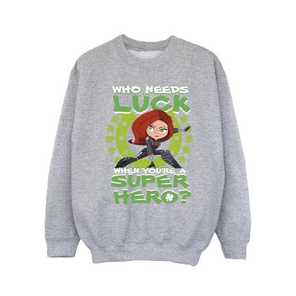 Marvel Girls St Patrick´s Day Black Widow Luck Sweatshirt
