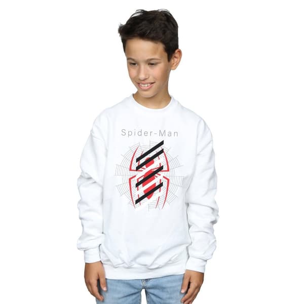 Marvel Boys Spider-Man Logo Stripes Sweatshirt