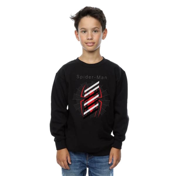 Marvel Pojkar Spider-Man Logo Ränder Sweatshirt