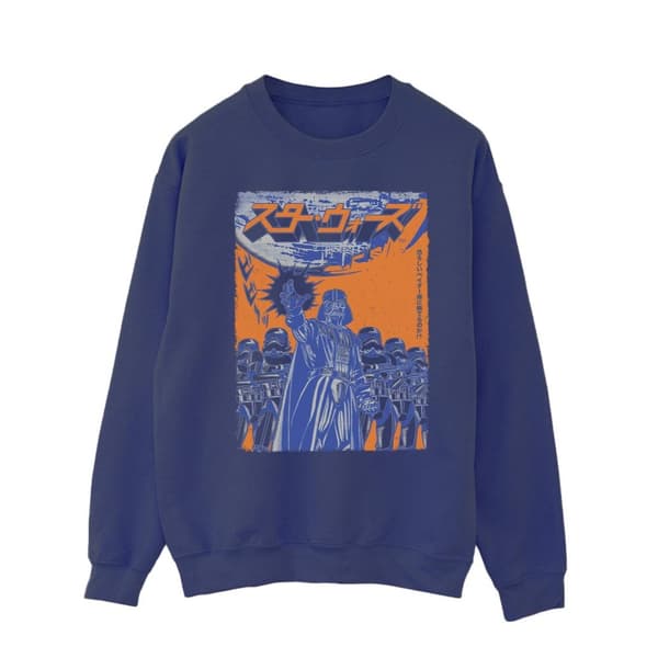 Star Wars Mens Vader International Poster Sweatshirt Navy Blue XXL