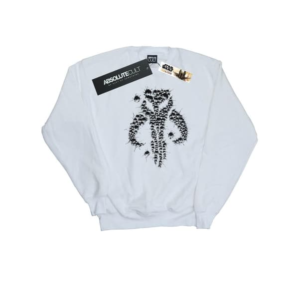 Star Wars Boys The Mandalorian Blaster Skull Sweatshirt White 7-8 Years