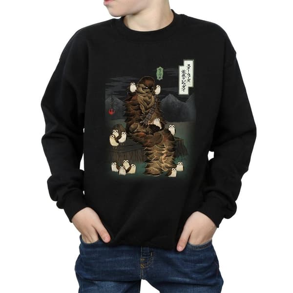 Star Wars Boys The Last Jedi Japanese Chewbacca Porgs Sweatshirt