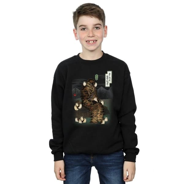Star Wars Boys The Last Jedi Japanese Chewbacca Porgs Sweatshirt