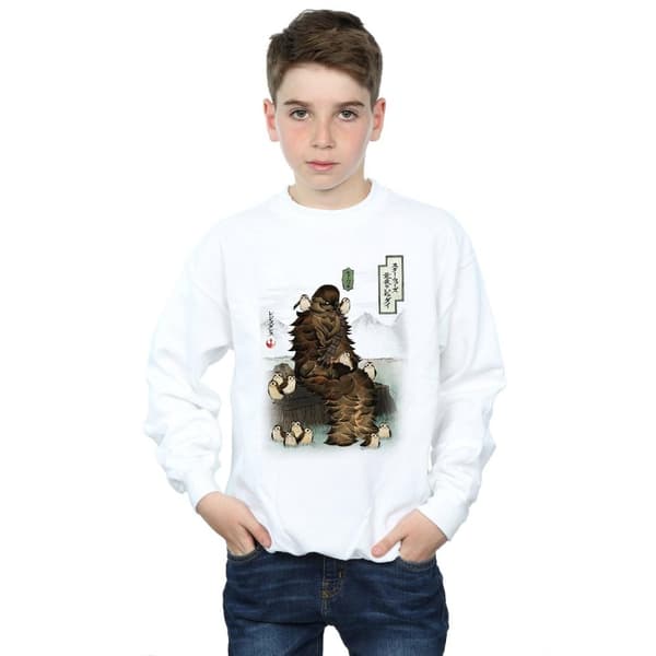 Star Wars Boys The Last Jedi Japanese Chewbacca Porgs Sweatshirt