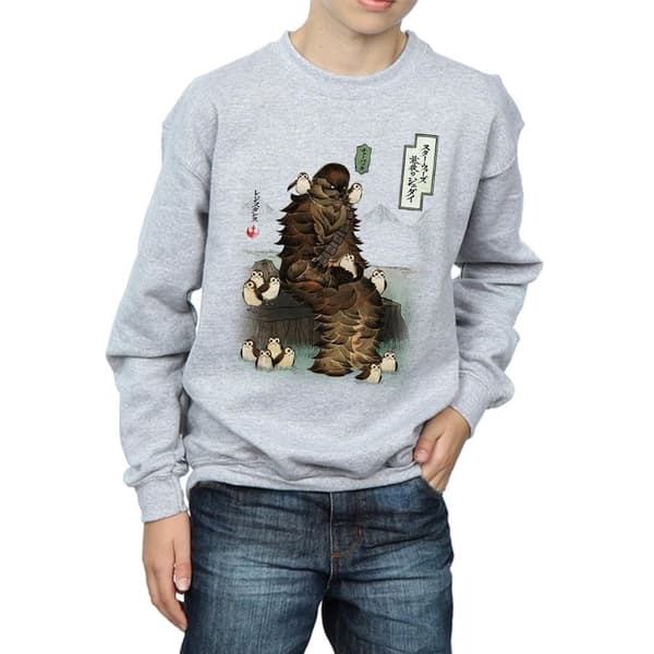 Star Wars Boys The Last Jedi Japanese Chewbacca Porgs Sweatshirt