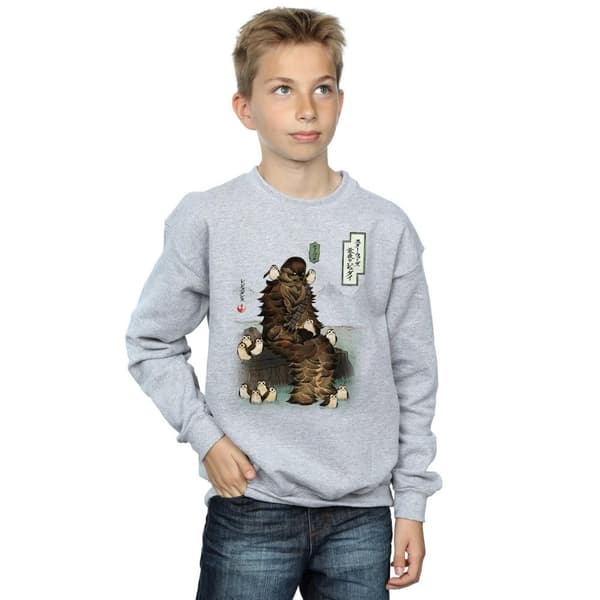 Star Wars Boys The Last Jedi Japanese Chewbacca Porgs Sweatshirt