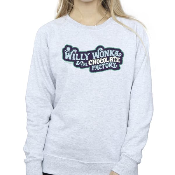 Willy Wonka Sweatshirt med chokladfabrikens logotyp - dam/dam