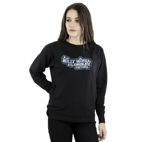 Willy Wonka Sweatshirt med chokladfabrikens logotyp - dam/dam