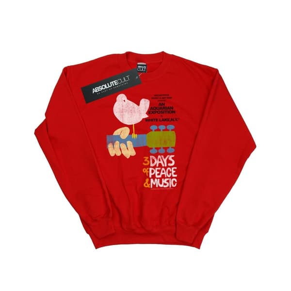 Woodstock Sweatshirt med festivalaffisch för herrar Red 5XL