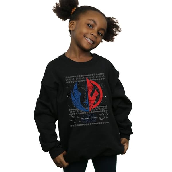 Star Wars Sweatshirt med delad symbol för flickor The Rise Of Skywalker Christmas