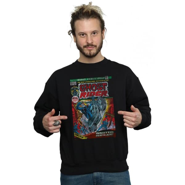 Marvel Mens Ghost Rider Distressed Comic Cover Sweatshirt