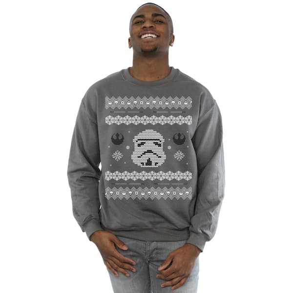 Star Wars Mens Stormtrooper Christmas Fair Isle Sweatshirt