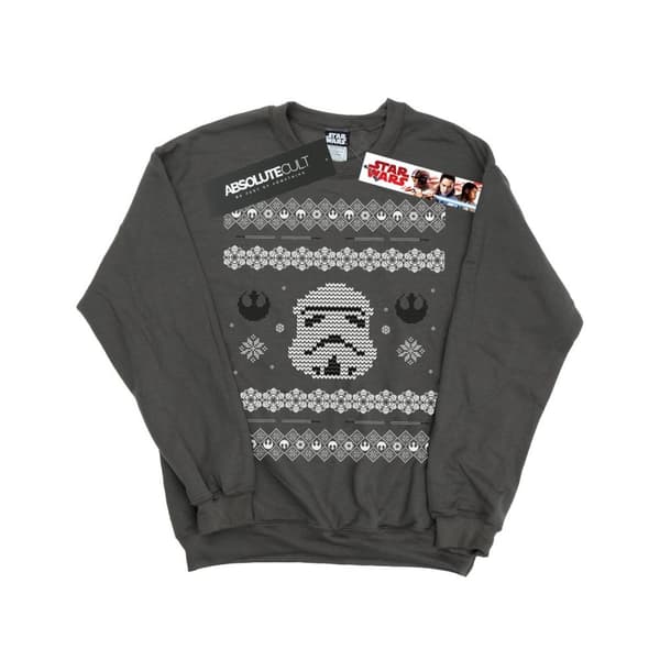 Star Wars Mens Stormtrooper Christmas Fair Isle Sweatshirt