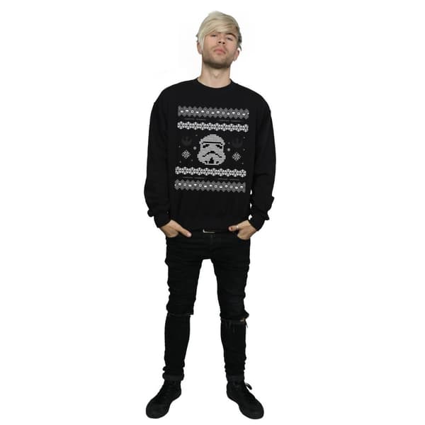 Star Wars Mens Stormtrooper Christmas Fair Isle Sweatshirt