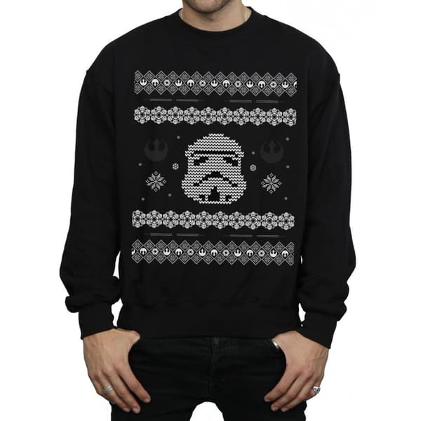 Star Wars Mens Stormtrooper Christmas Fair Isle Sweatshirt